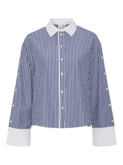 YASSTRIA  LS SHIRT - STAR WHITE/BLUE STRIPE