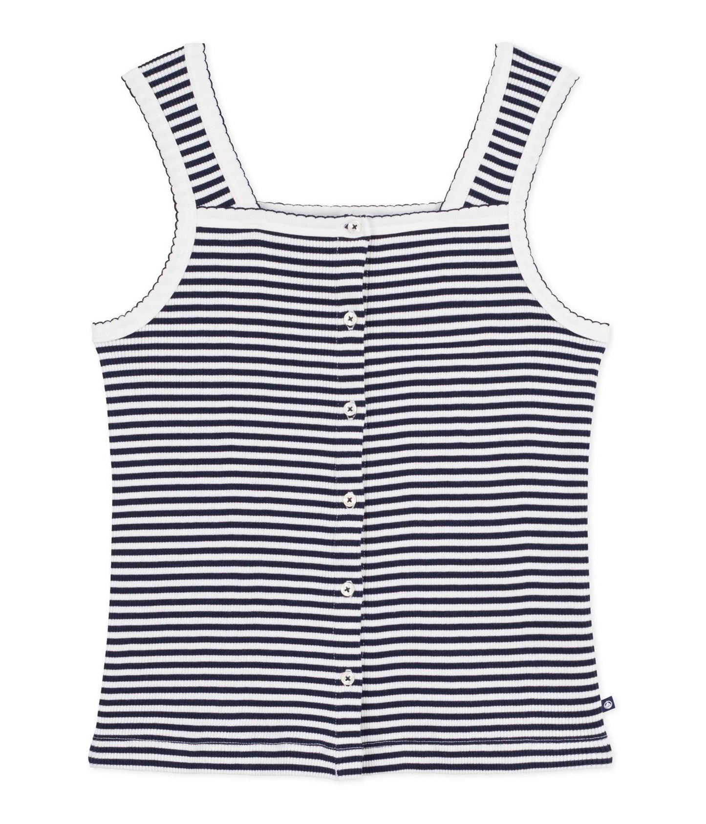 Tanktop Ribbed Details - Navy / White