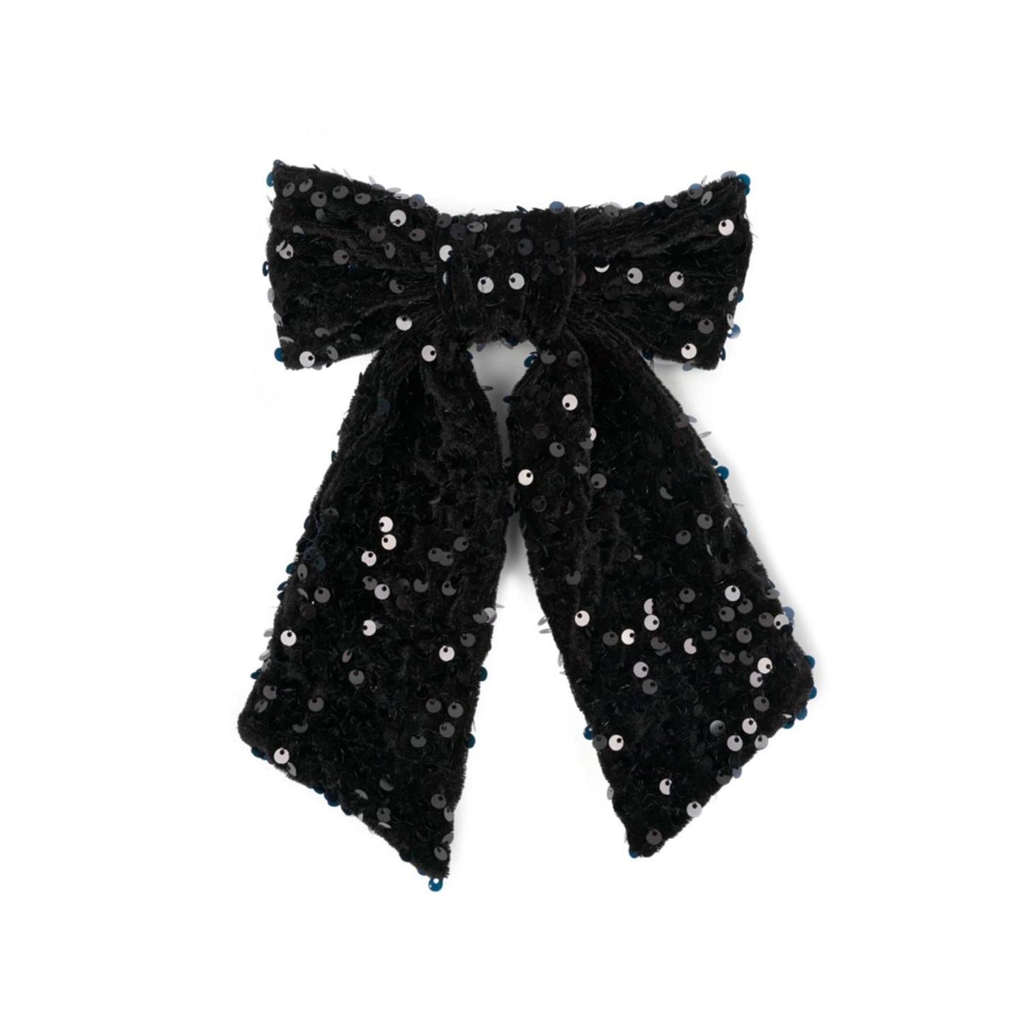 Anne Sequins Bow - Black