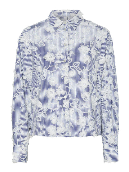 YASMEMLY LS SHIRT - NAVY/ STAR WHITE