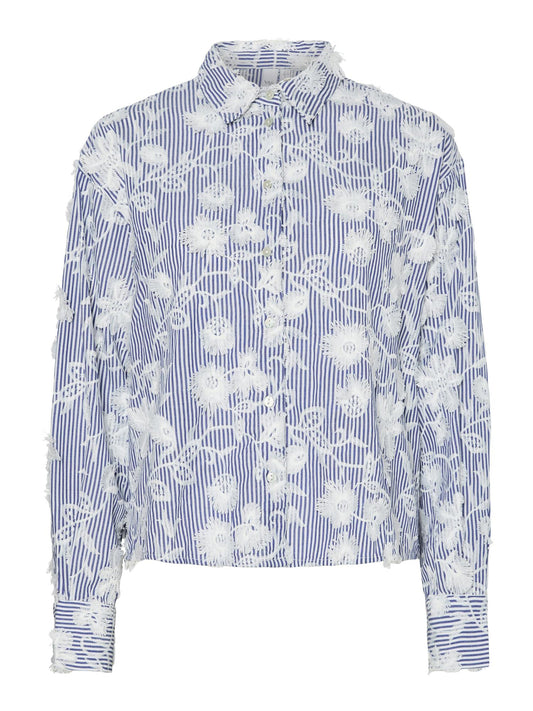 YASMEMLY LS SHIRT - NAVY/ STAR WHITE