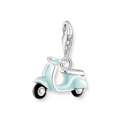 Charm Pendant Turquoise Motor Scooter Silver