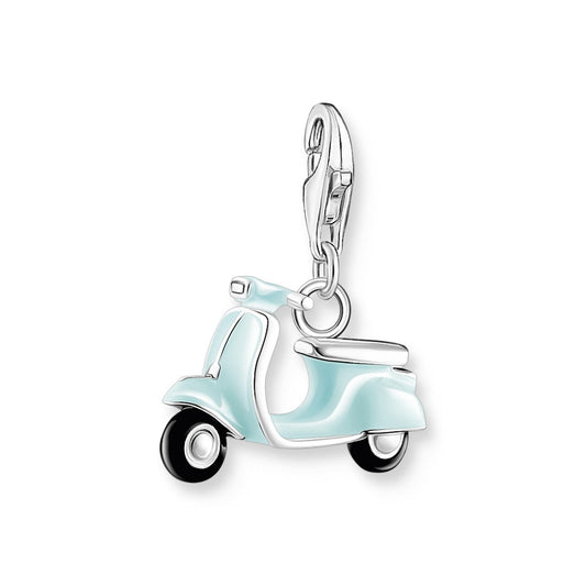 Charm Pendant Turquoise Motor Scooter Silver