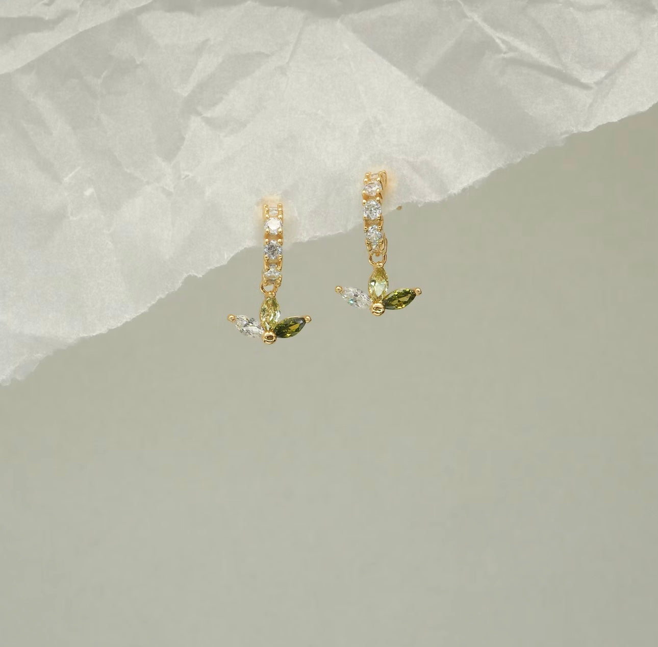 Green Fall Flower Hoops