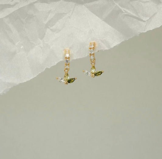 Green Fall Flower Hoops