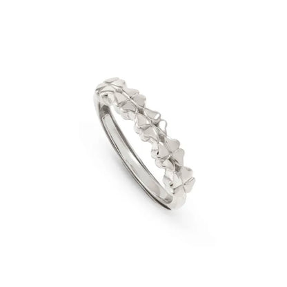 Armonica Adjustable Ring - Silver Clovers