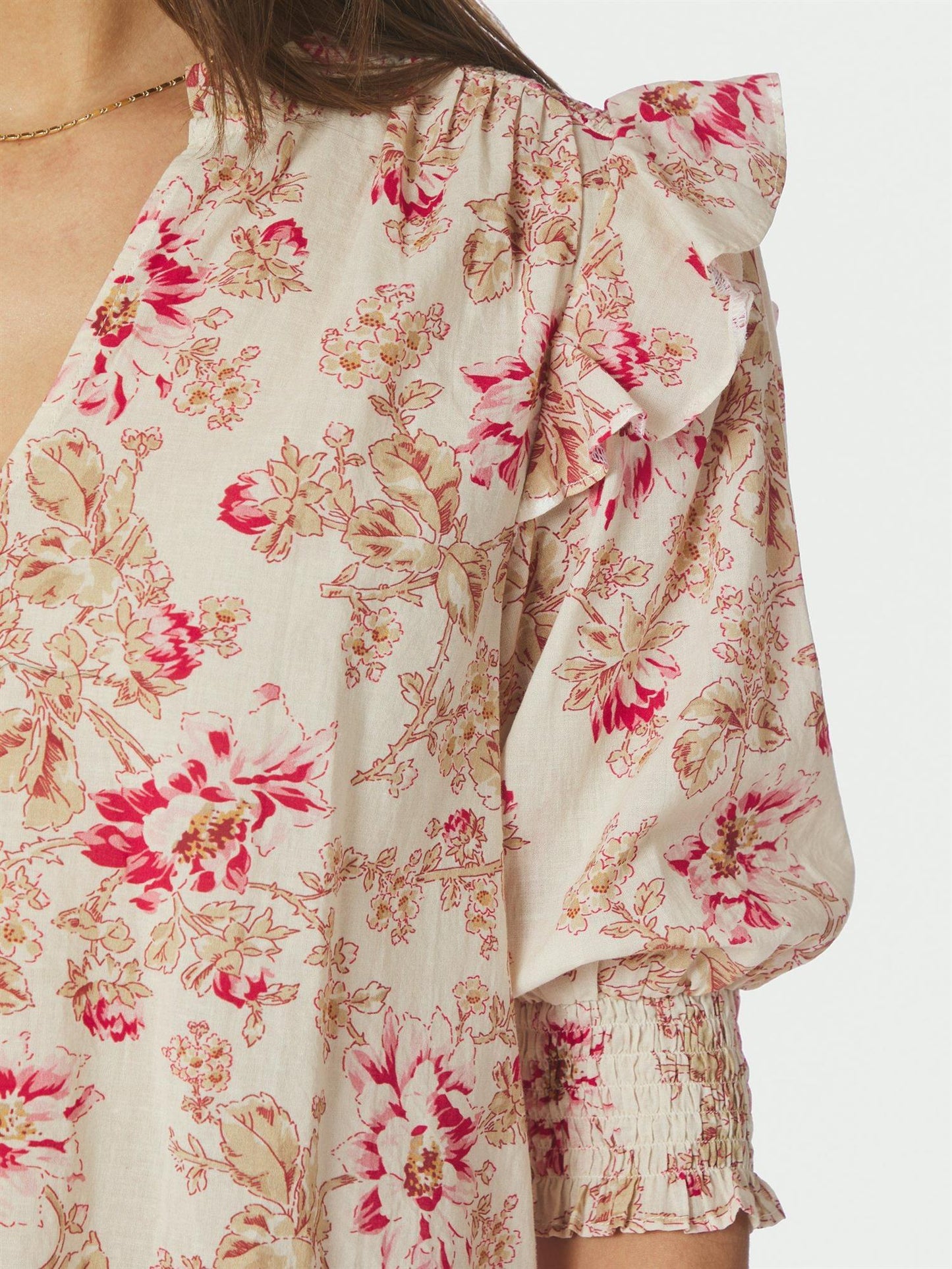 Davina Flower Rose Blouse - Rose