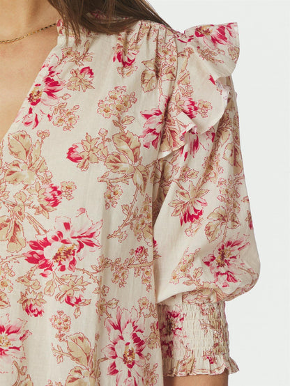 Davina Flower Rose Blouse - Rose