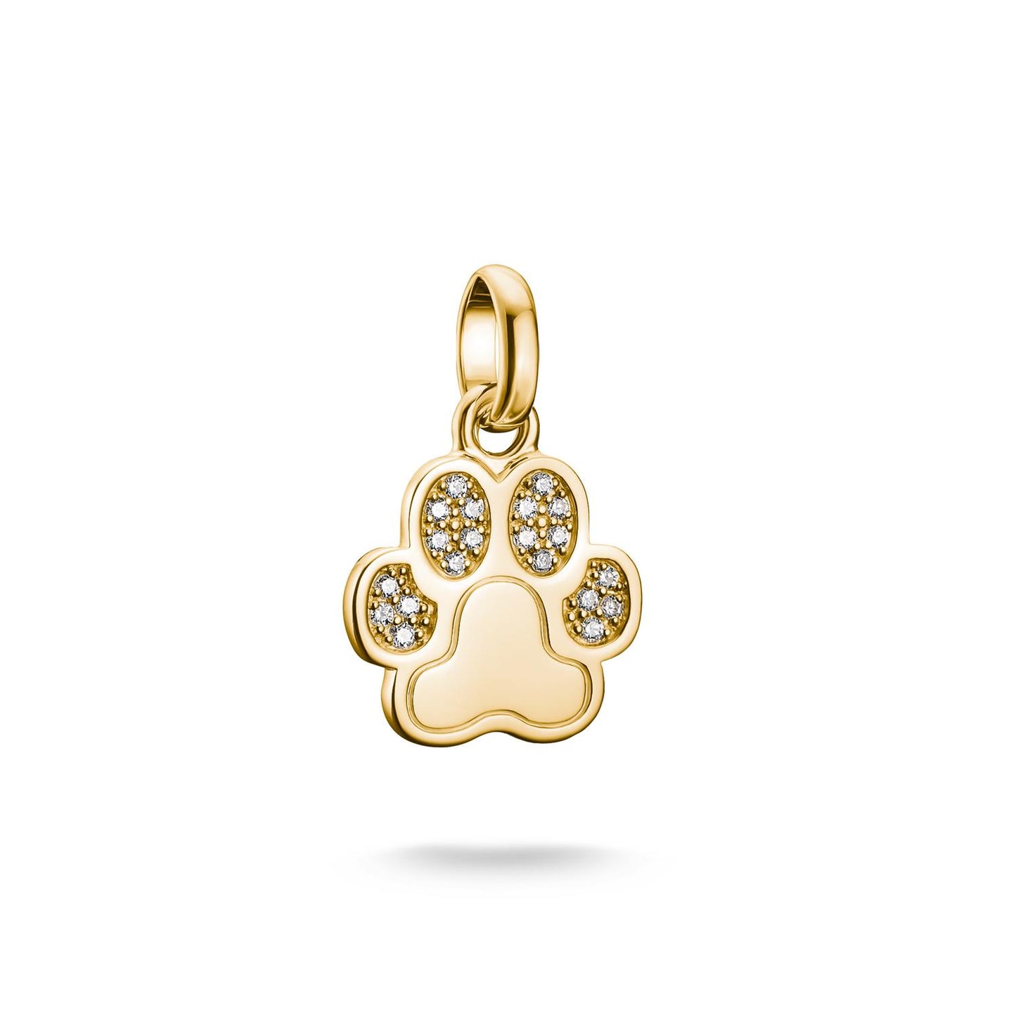 Charm Pendant Paw With Stones Connect Gold-plated