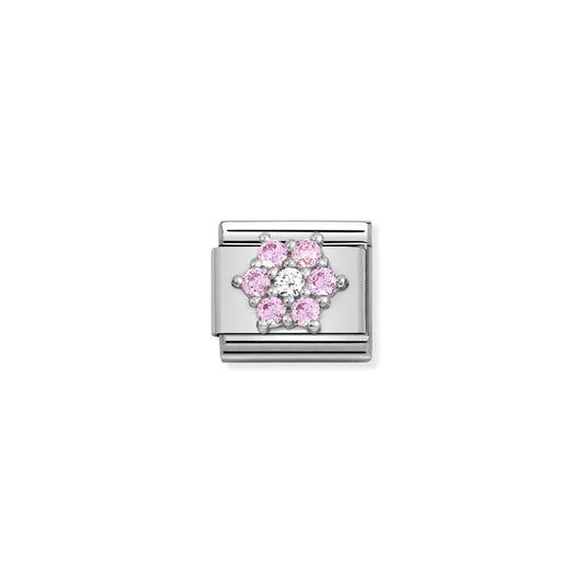 LINK, PINK FLOWER IN SILVER