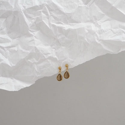 Mocha Mousse Rain Drop Stud