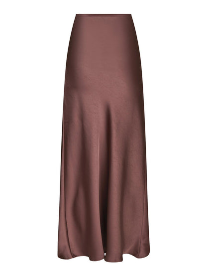 Vicky Heavy Sateen Skirt - Dark Rose