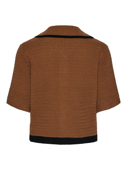 YASKLOMA SS KNIT CARDIGAN - MALT BALL