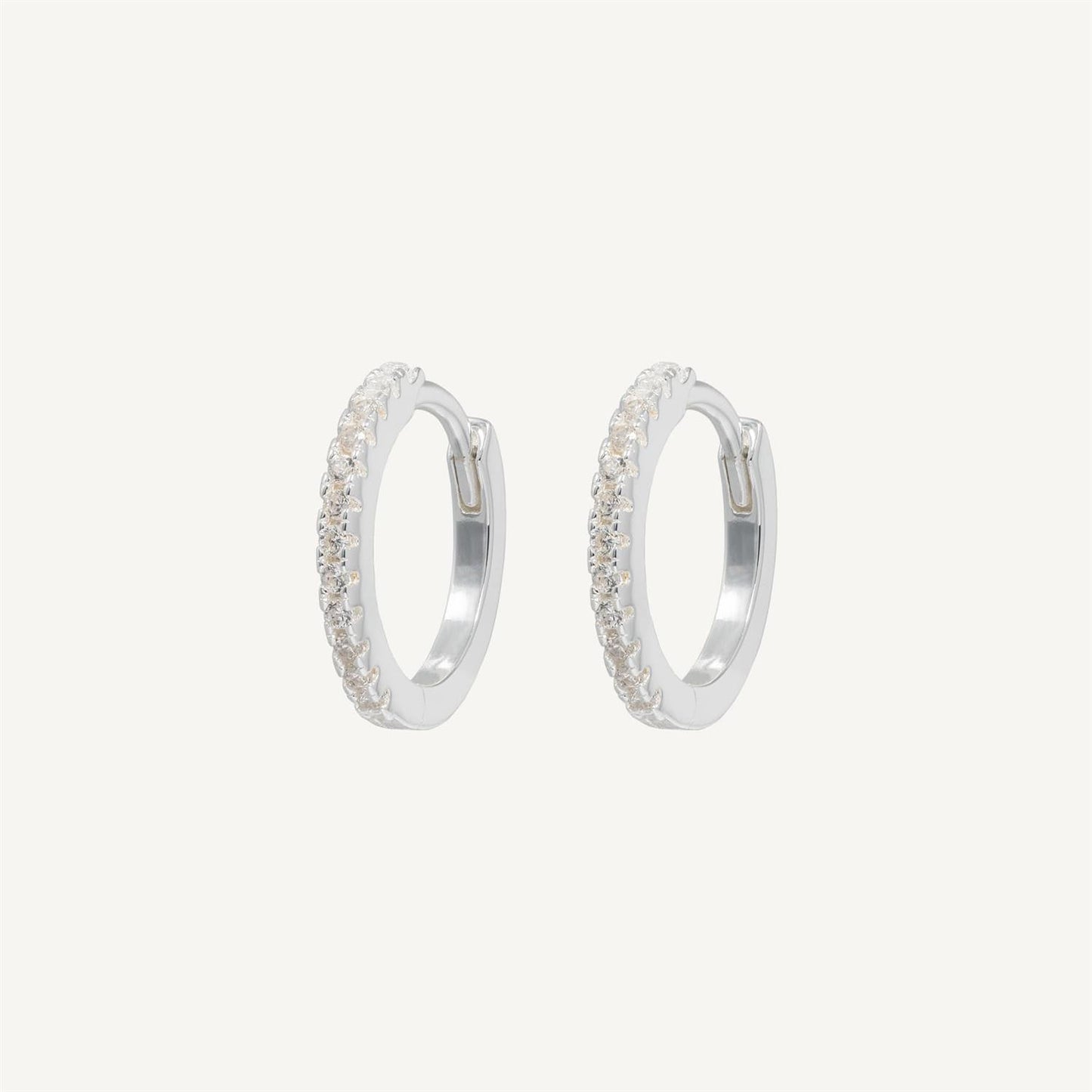 Medium Hoops Silver White