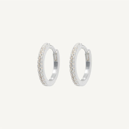 Medium Hoops Silver White