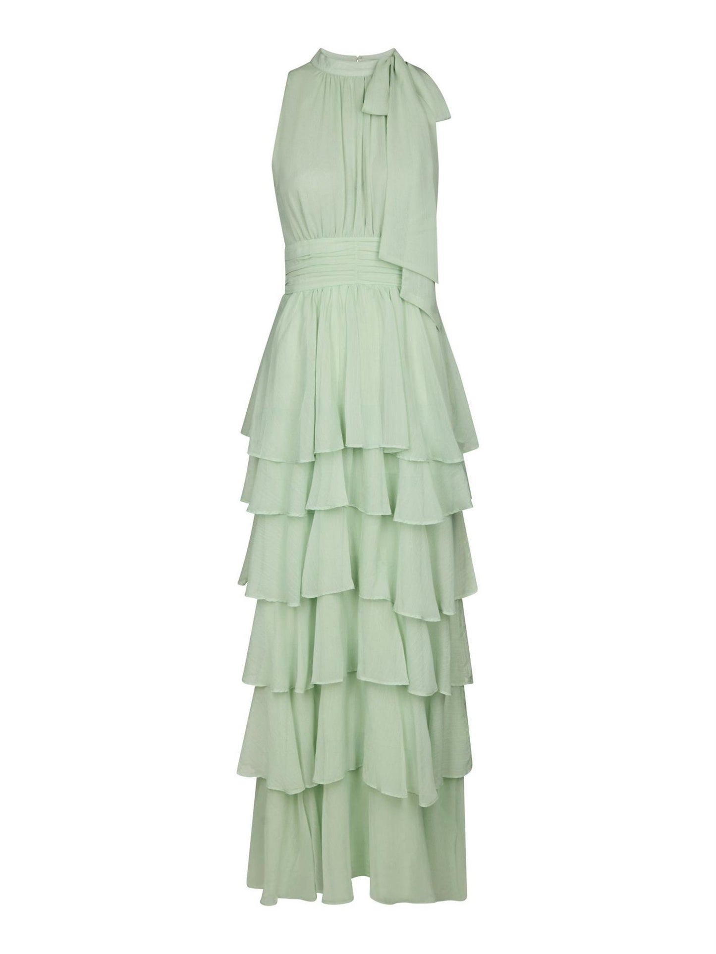 Marli Solid Chiffon Dress - Light Green