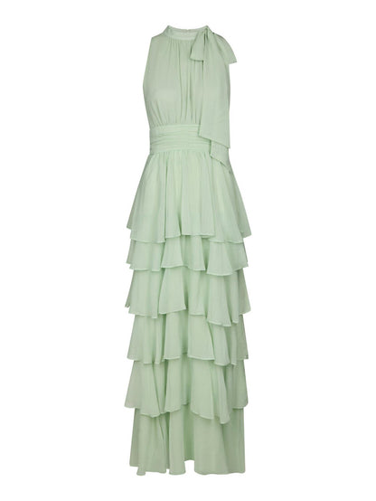 Marli Solid Chiffon Dress - Light Green