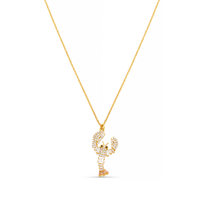 Embellished Lobster Charm Necklace