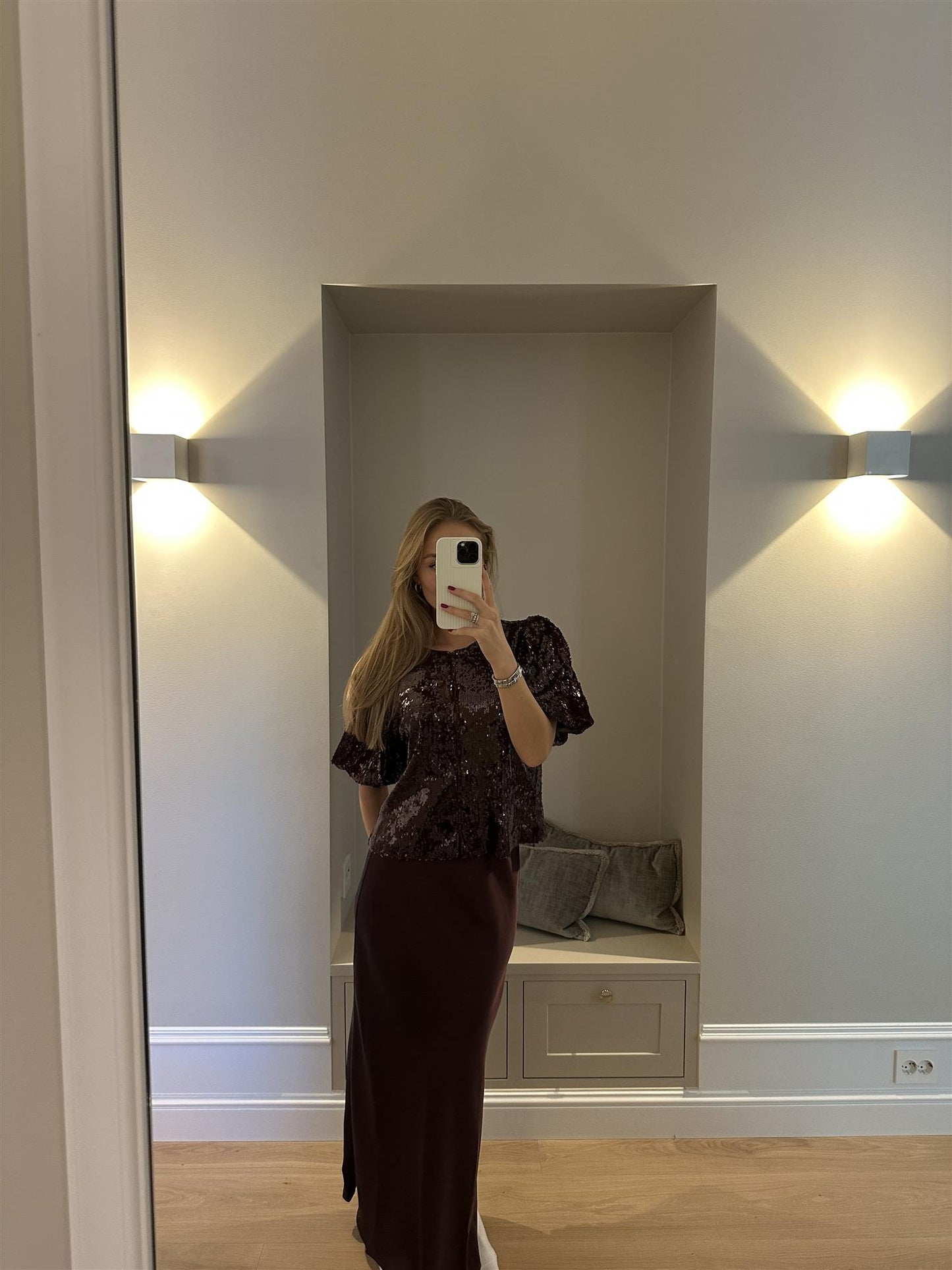 Vicky Heavy Sateen Skirt - Dark Rose