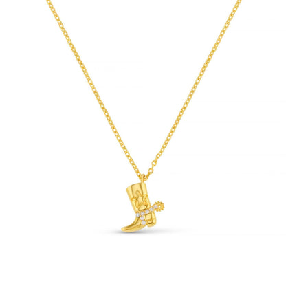 Cowboy boot charm necklace