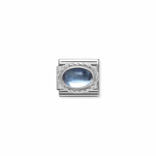 LINK, OVAL STONE BLUE TOPAZ