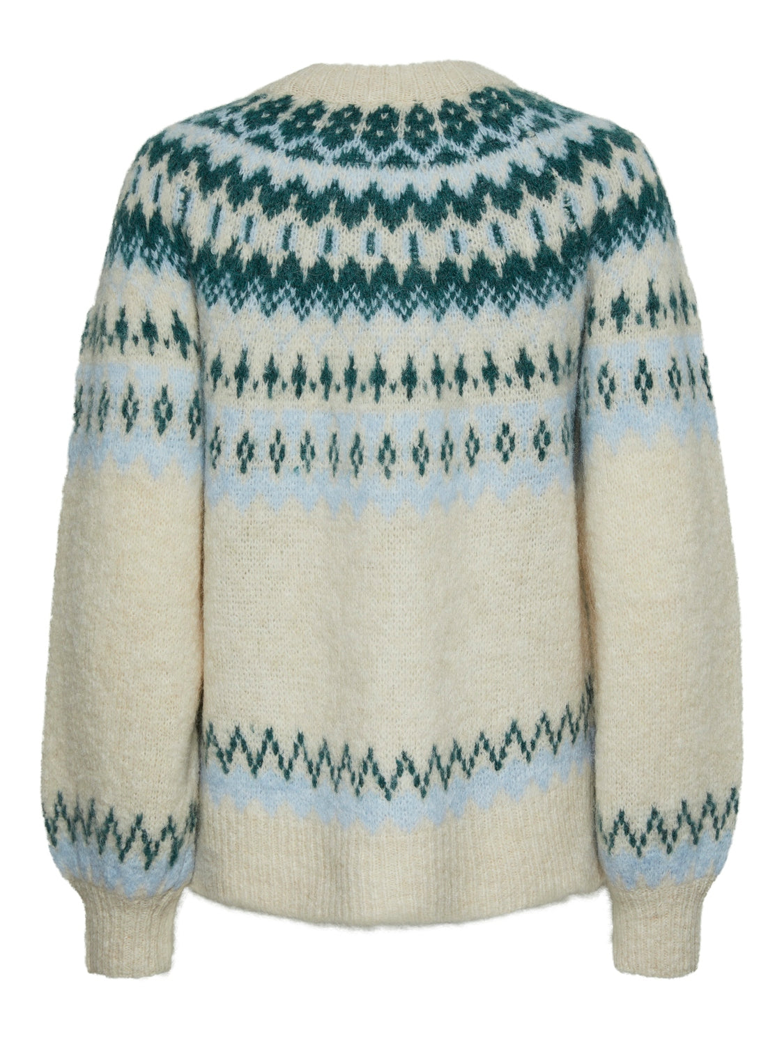 YASLATTE LS KNIT PULLOVER - BIRCH/BLUE BELL