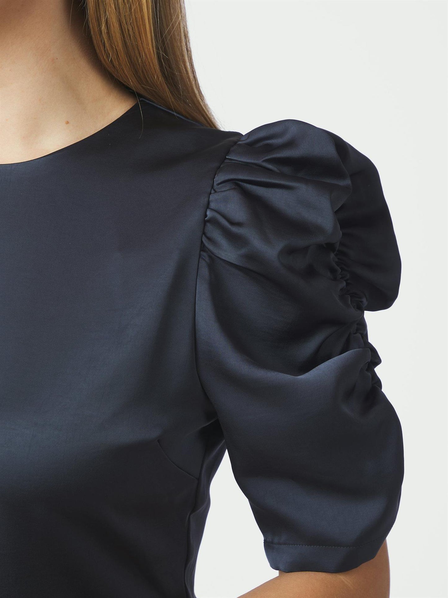 Benua Heavy Sateen Blouse - Midnight Blue
