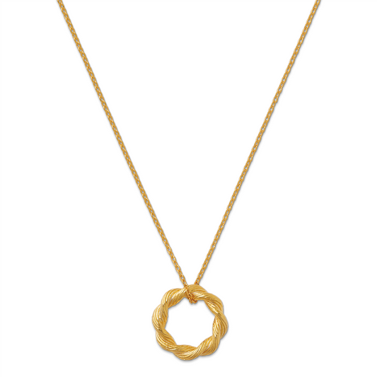 Twist Textured Open Circle Necklace
