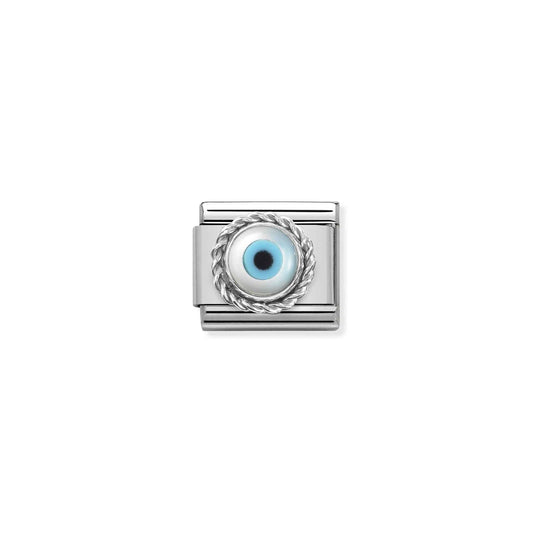 LINK, GREEK EYE STERLING SILVER