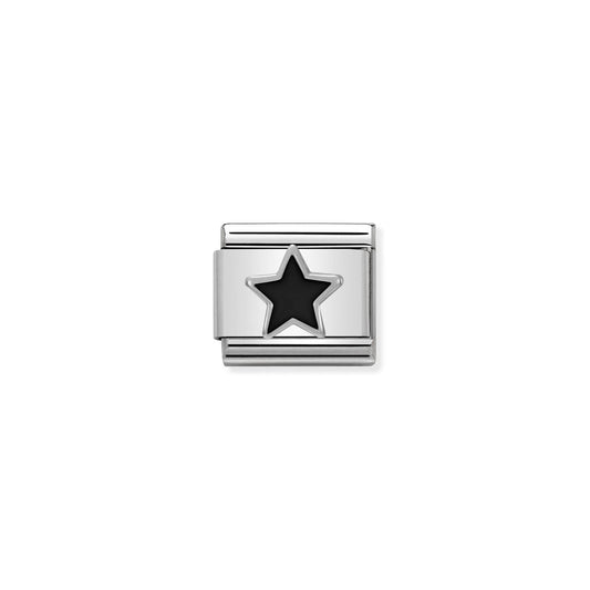 LINK, BLACK STAR IN SILVER AN ENAMEL