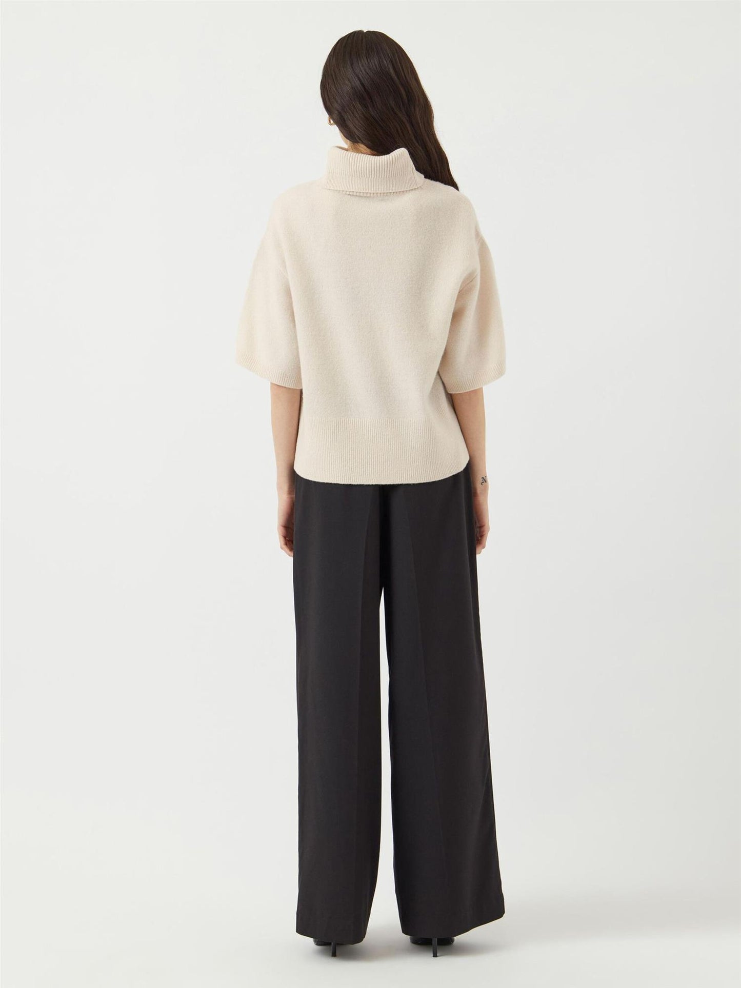 YASEMILIA 2/4 ROLL NECK KNIT PULLOVER - SANDSHELL