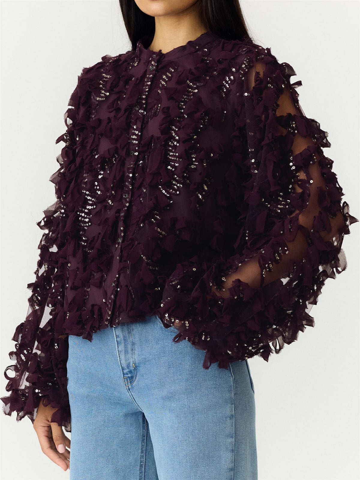 YASABELONE LS BLOUSE - SHADOW PURPLE