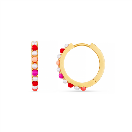 Fine Mixed Stone Hoops