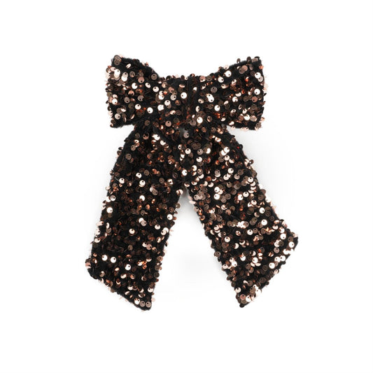 Anne Sequins Bow - Brown