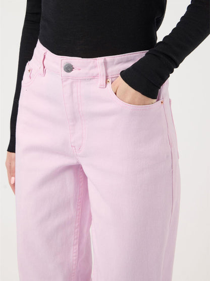 YASPIRA HW STRAIGHT PINK JEANS - BALLERINA