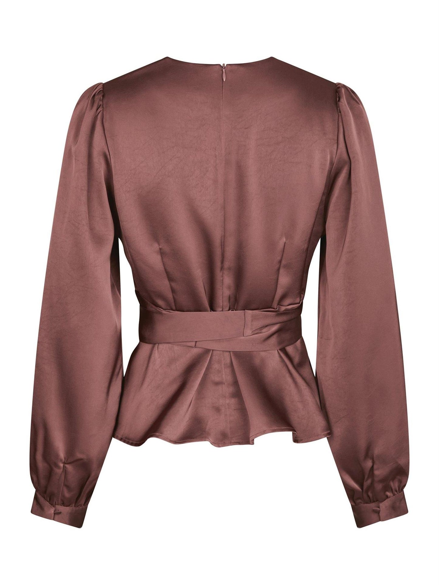 Rista Heavy Sateen Blouse - Dark Rose