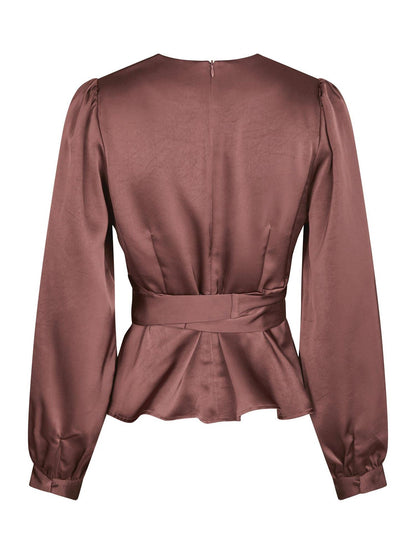 Rista Heavy Sateen Blouse - Dark Rose