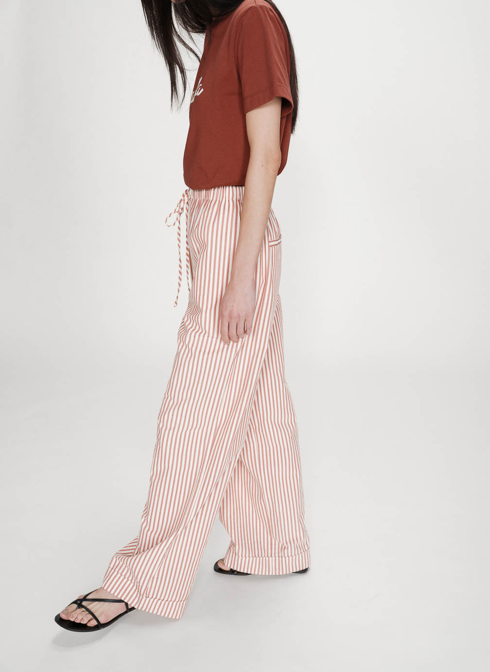Volute Stripe Pants - Corail
