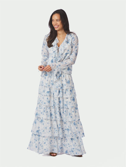 Morris Fleur Skirt - Blue Floral
