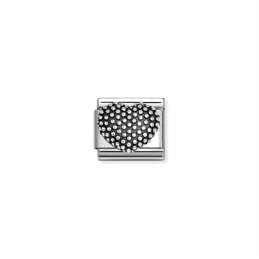 LINK, OXIDIZED SILVER DOT HEART