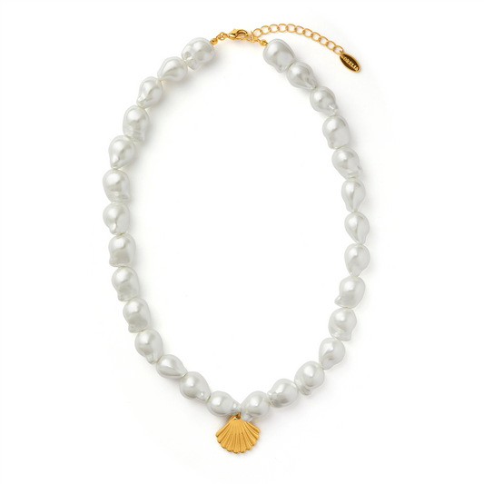 Statement Jumbo Pearl & Shell Necklace