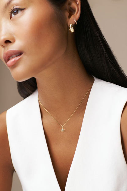 Crystal Starburst Charm Necklace