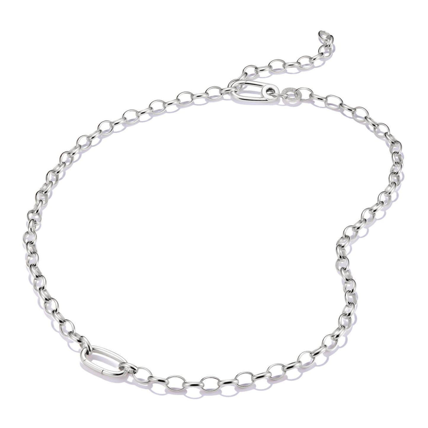 Charm Necklace With Connect Link Silver 50 cm
