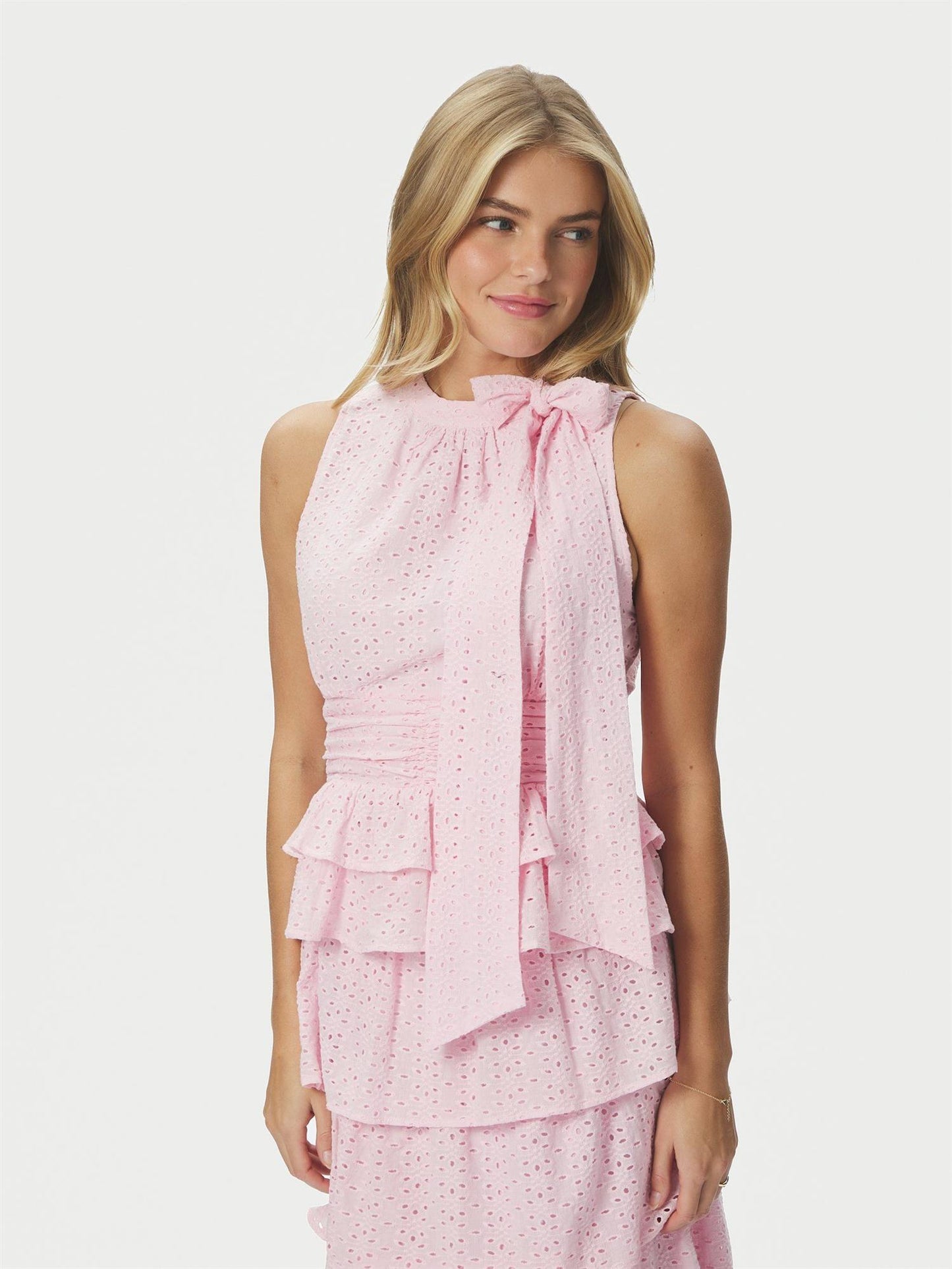 Ansol Emb Top - Light Pink