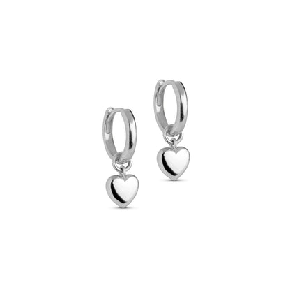 Amore Silver Hoops