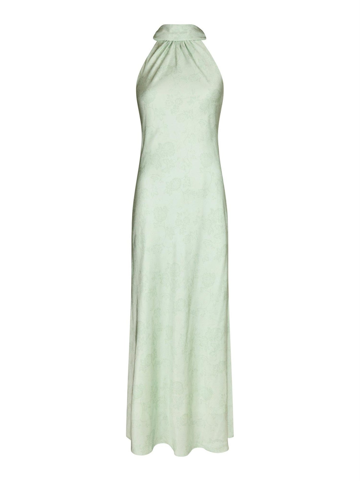 Fiona Pattern Satin Dress - Light Green