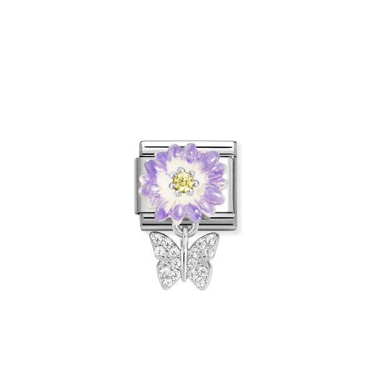 LINK, PURPLE FLOWER, BUTTERFLY PENDANT