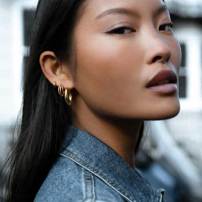 Triple Illusion Hoop Earrings