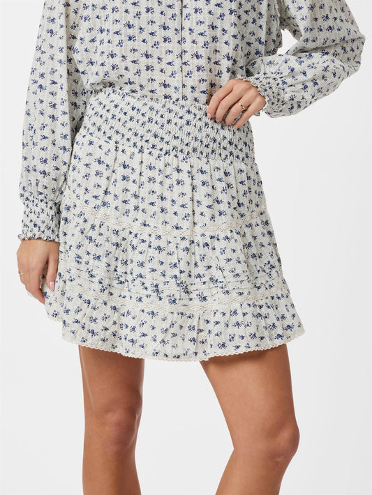 Alett Dot Flower Skirt - Blue