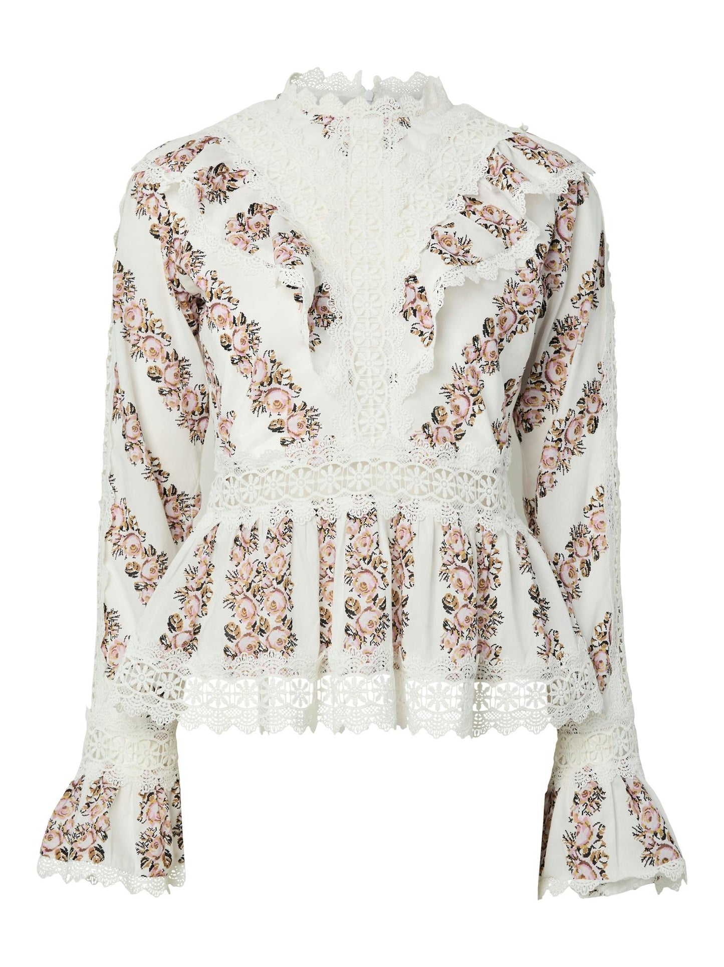 YASPETREA LS BLOUSE - STAR WHITE/INSERT PRINT